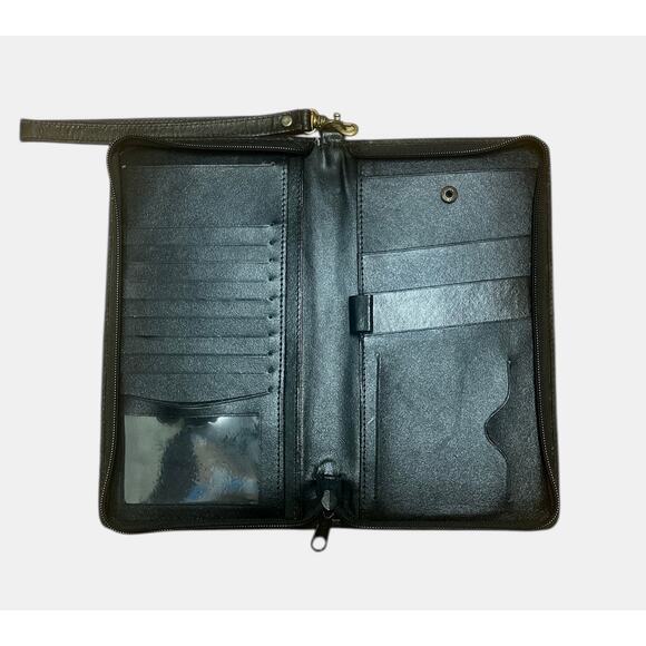 Vintage Executive Leather Zip Pouch for Travel, Wallet, Organizer 9.25x5x0.5 - Picture 1 of 3